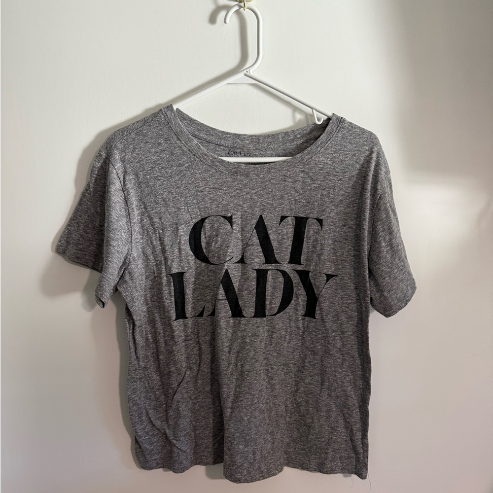 Zoe + Liv Gray Cat Lady Tee